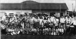 Die Jugendkapelle Diebach beim ersten Auftritt am 29. Juli 1979