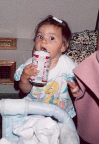 Nicole with beer can