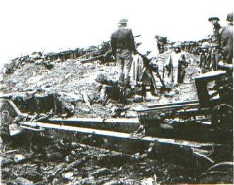 one of the 105mm howitzers destroyed by the vc on hill 159