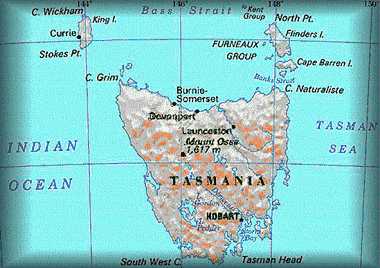 Map of Tasmania