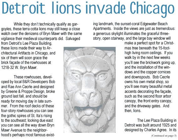 Newsletter from Condo developer in Chicago