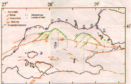 Büyük Marmara Fayı ve İzmit Körf. fayı birleşiyor