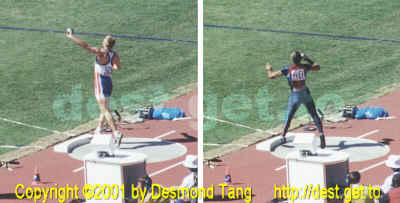 (8th IAAF Championships photo Decathlon Shot Put
262  Jir Ryba  CZE. Ryba (left) 
1151  Bryan Clay of the United States of America USA (right) )   