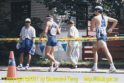 (8th IAAF Championships photo Men 50 km Race Walk 18
397 Ren Piller FRA (left)
502 Spirdon Kastnis GRE (right) )   
