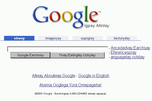 (Google-PigLatin)
