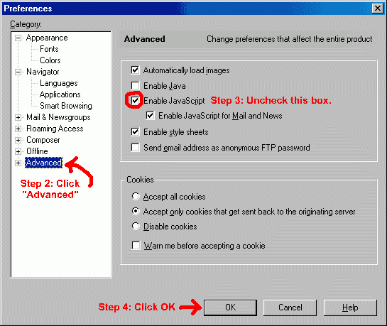 (screenshot-disable JavaScript)   