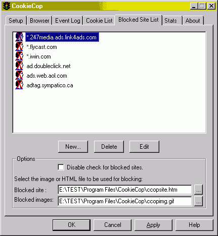 (screenshot CookieCop)   