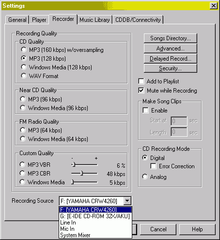 (screenshot Musicmatch Jukebox)   