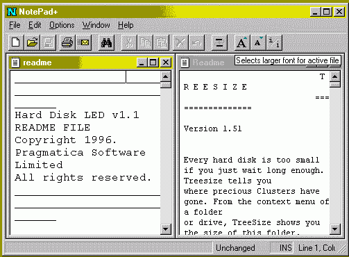 (screenshot Notepad+)   