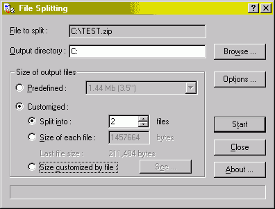 (screenshot Split File)   