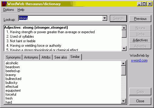 (screenshot WordWeb)   