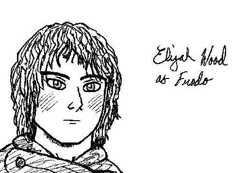 Elijah Wood as Frodo, drawing by Drakena
