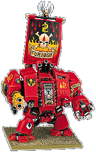 Space Marine dreadnought of the Blood Angles chapter.