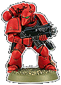 Space Marine of the Blood Angles chapter, (in old Mk. 6 armor.)