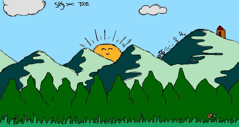 Sun and Mountains by Bean