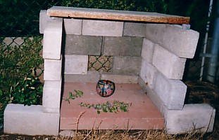 The outdoor shrine near Simbi's garden