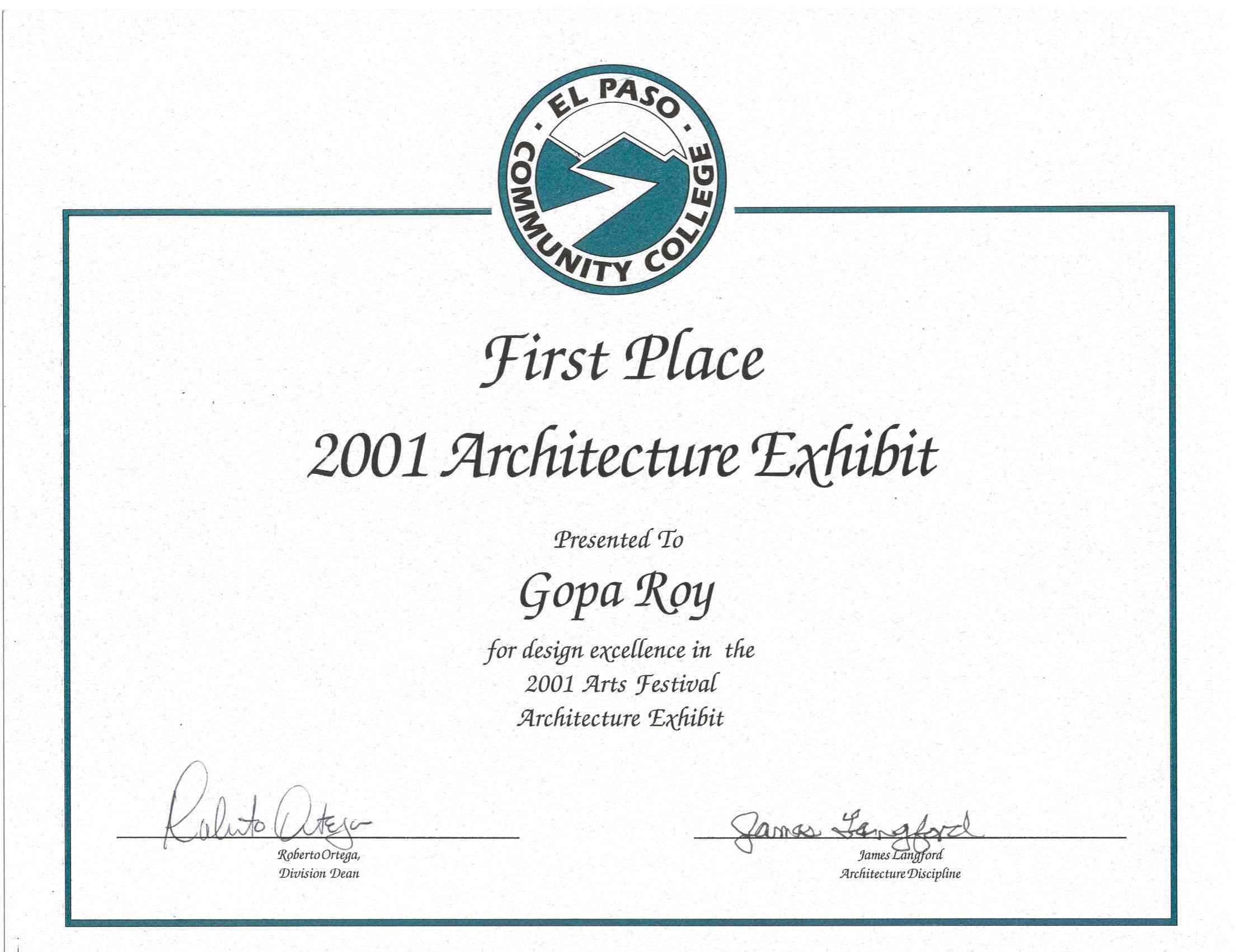 Architectural Exhibit : First Place