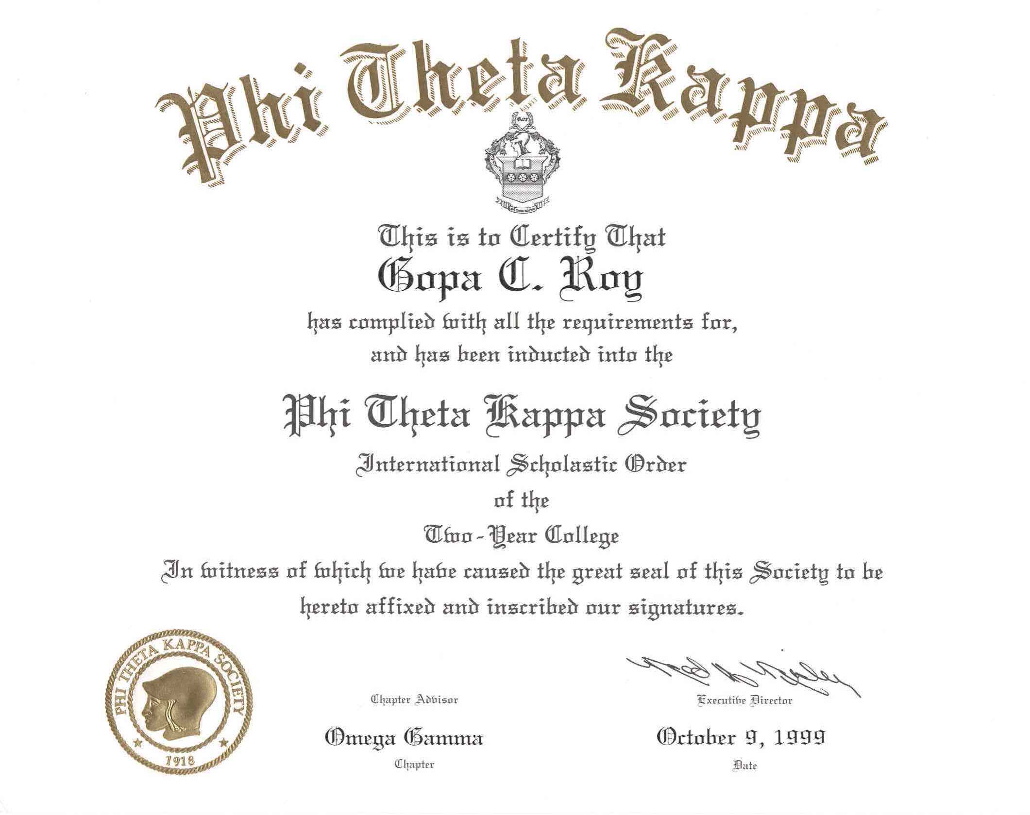 Phi Theta Kappa Honor Society