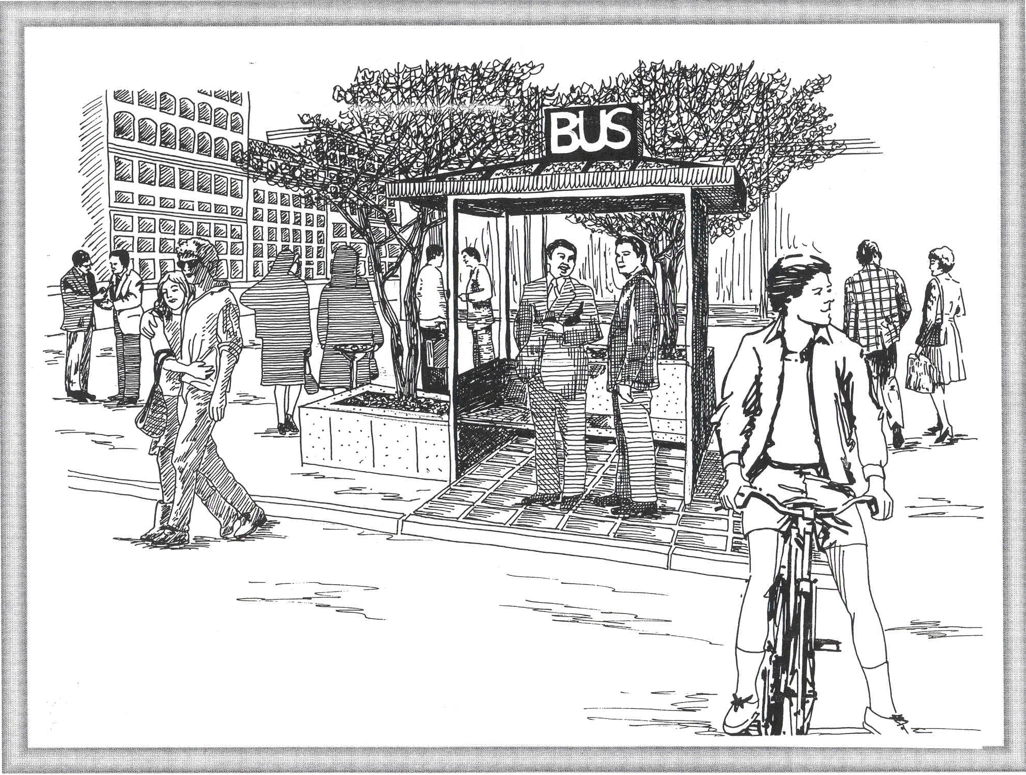 People in a bus-stand