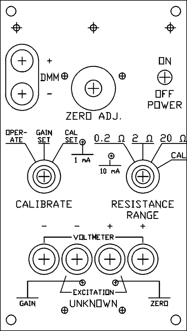 Front panel drilling template.