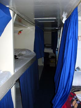 The sleeping area onboard