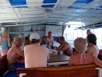 A typical dive briefing