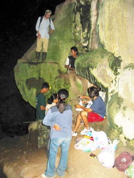 the lower part of the bat cave