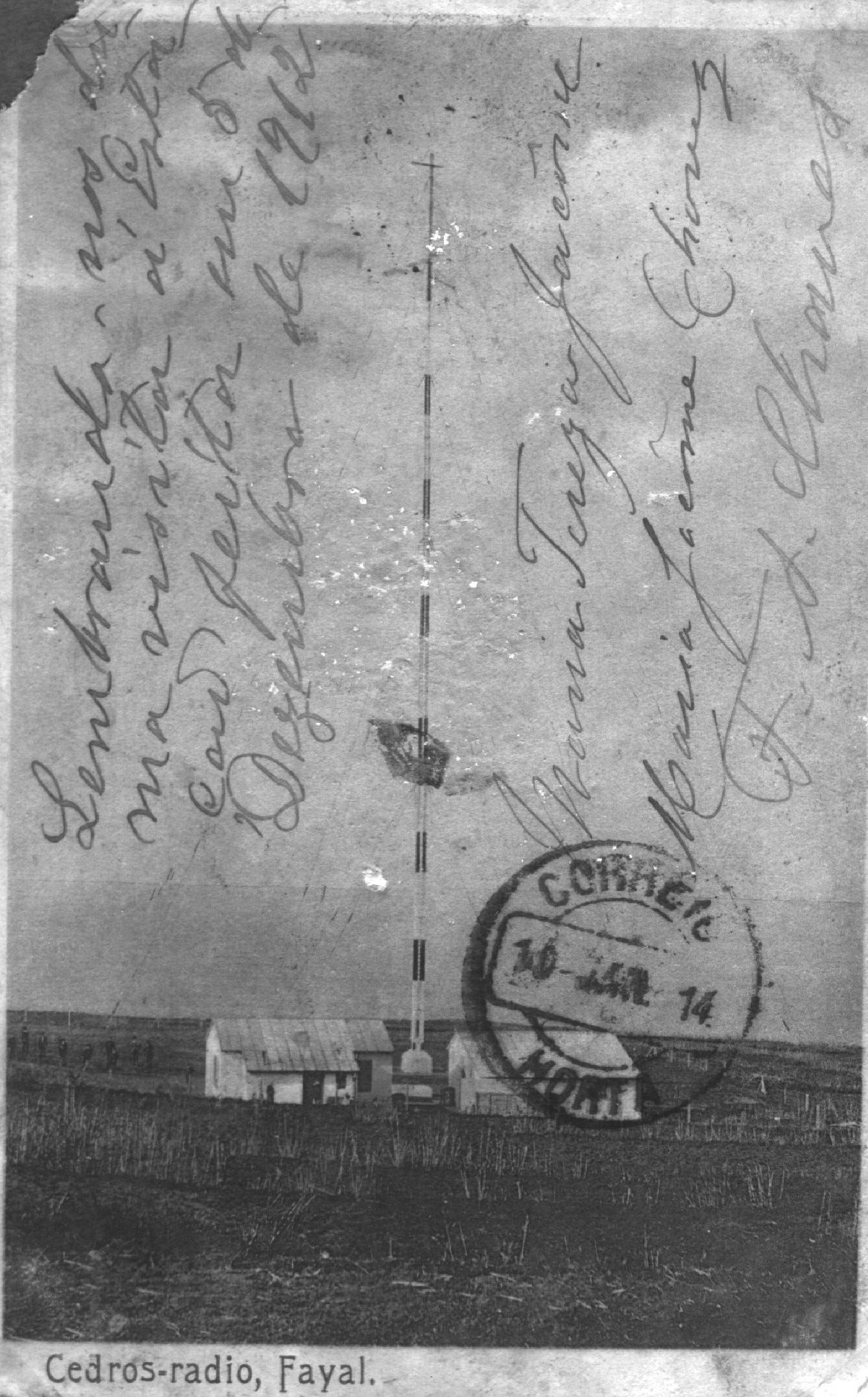 Cedros Radio Faial, foto de cinco de Dezembro de 1912 