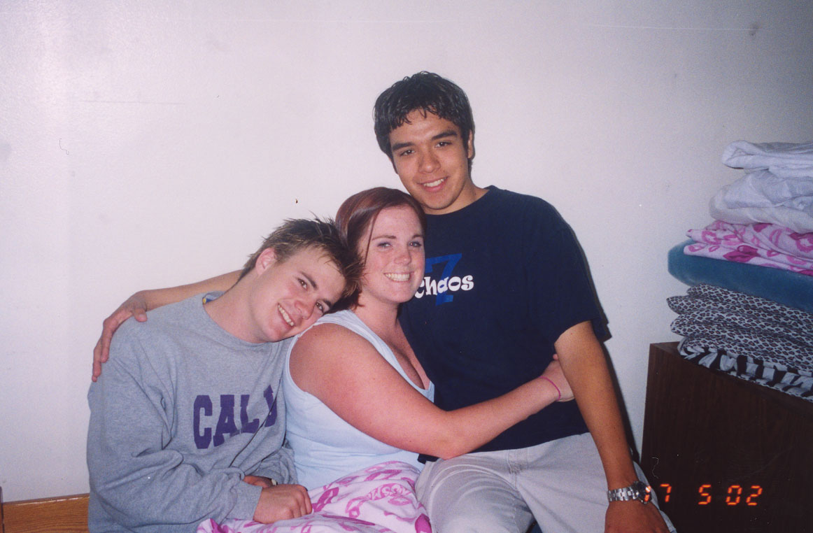 jon, steve and kim cuddling