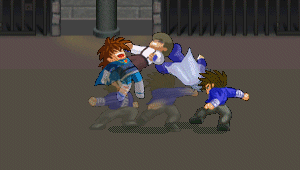 Davis cuts through three enemies