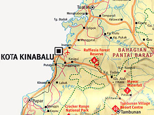 KK - Tambunan Highway Map