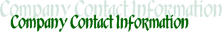 Company Contact Information