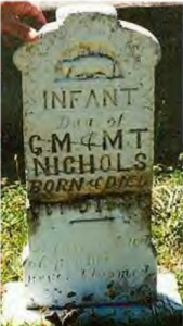 Infant Daughter's Grave of George & Mary Nichols