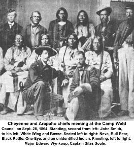 Cheyenne and Arapaho chiefs meeting at Fort Weld