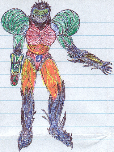 Samus in stage two of Suit activation