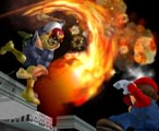 Falcon Gives Mario a knuckle sandwich (SSB(M)) 
	from http://www.smashbrosmelee.com/~characters/falcon.shtml