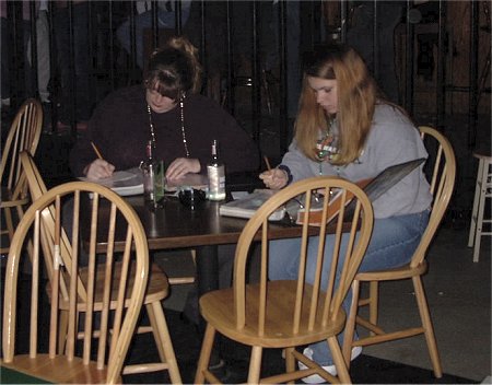 Minda and Friend singing on Fat Tuesday