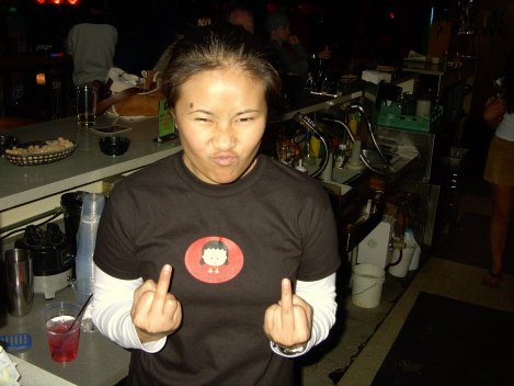 angry little asian girl