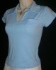 Rave blue short sleeve collared top
