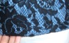 Dressbarn blue & black lace shell