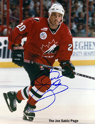 Joe Sakic of the Quebec Nordiques  Quebec nordiques, Olympic hockey,  Hockey players