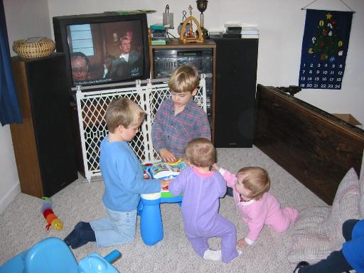 Either the kids or the photographer really liked that frog table
