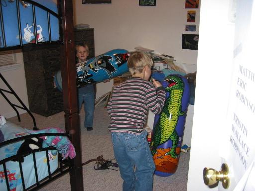 Tristin and Gareth caught in everyday play