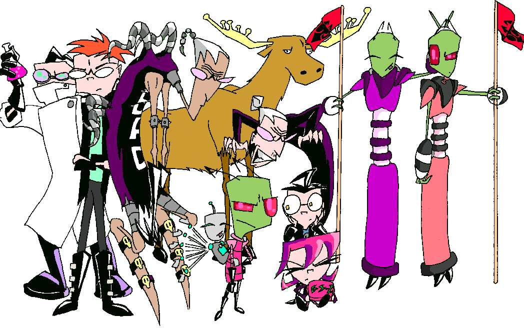 It's the whole iz cast and... LOOKIT PURPLE!!! Oh yeah,
Jhonen is cool to-- PURPLE!!! XD