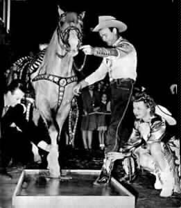 Trigger placing hoofprint in cement