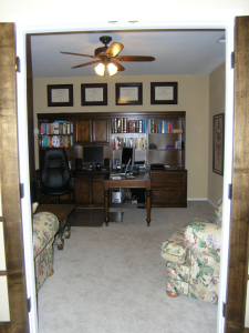 Looking into study from foyer