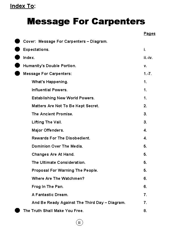 Message For Carpenters