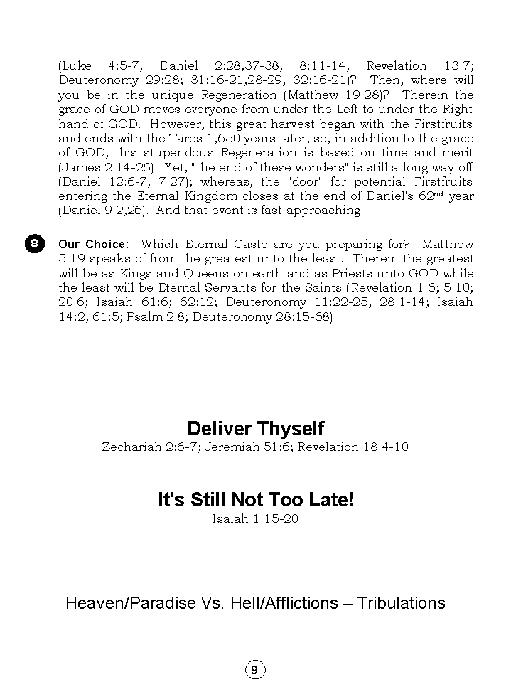 Synopsis Of The Future, Tomorrow's World Kingdom