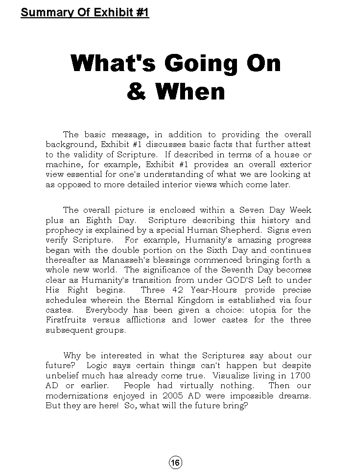 Synopsis Of The Future, Tomorrow's World Kingdom