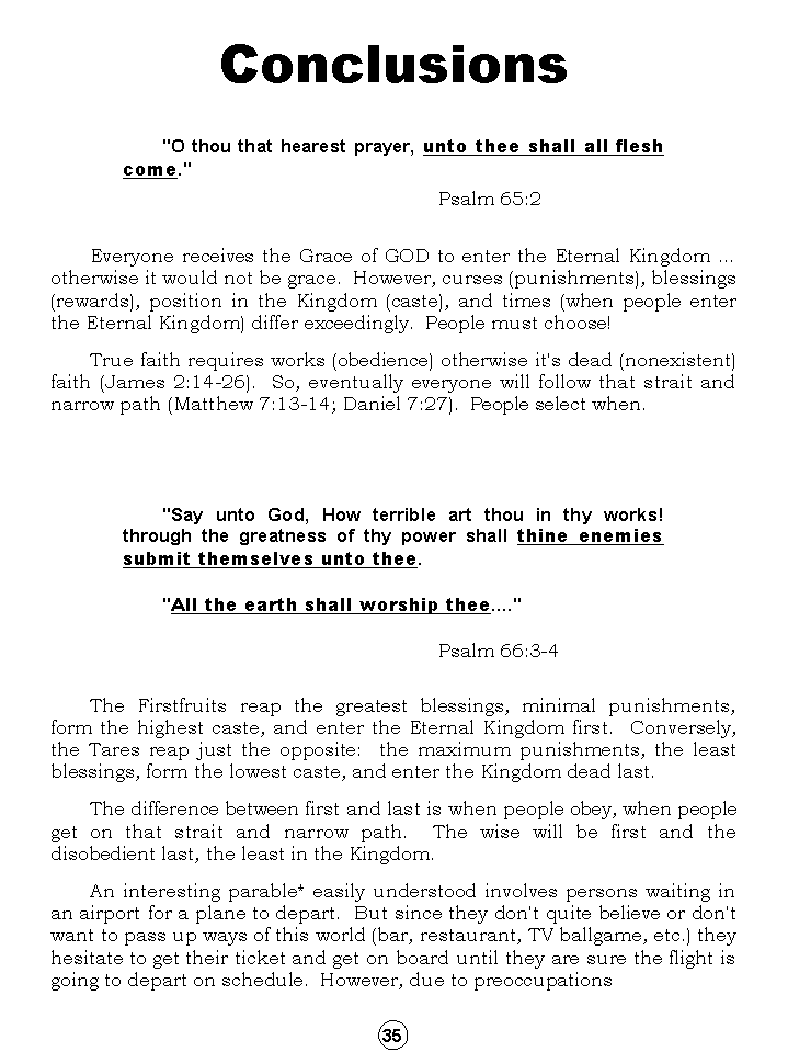 Synopsis Of The Future, Tomorrow's World Kingdom